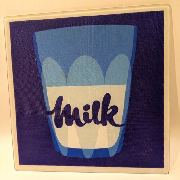 Vintage Y2K Joseph Joseph Glass Cutting Board / Trivet – “Milk” Advertising - Picture 1 of 7